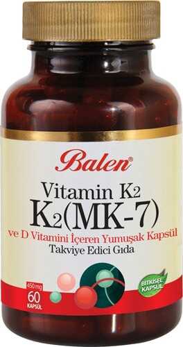 Vitamin K2 (MK-7) ve D Vitamini içeren Yumuşak Kapsül 450 Mg X 60 Kapsül - 2