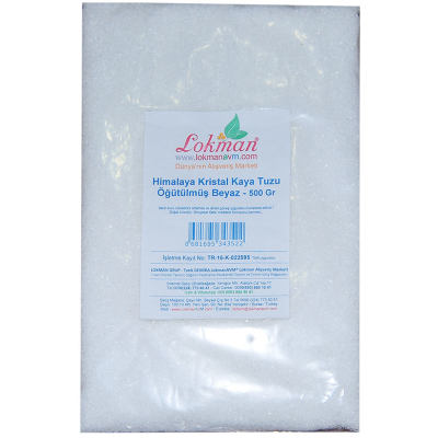 LokmanAVM Yemeklik Himalaya Kristal Kaya Tuzu Öğütülmüş Beyaz 500 Gr