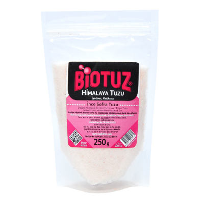 Biotuz Yemeklik Himalaya Kristal Öğütülmüş Kaya Tuzu Pembe 250 Gr